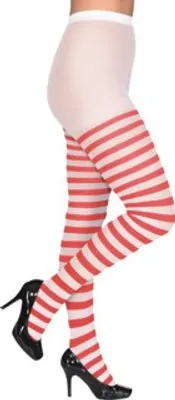 Produktbild von Ringelstrumpfhose Strumpfhose Kölle Alaaf Rot Weiß Karneval Fasching