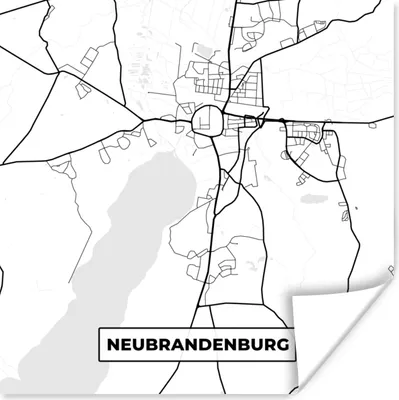 Produktbild von MuchoWow® Poster Neubrandenburg - Karte - Lageplan 100x100 cm - Babyzimmer