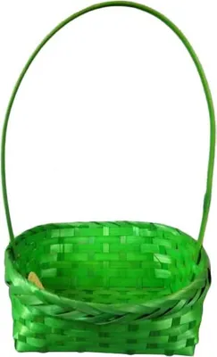 Zdjęcie produktu dla Koszyk prostokątny z pałąkiem w kolorze zielonym 24x22x37 cm