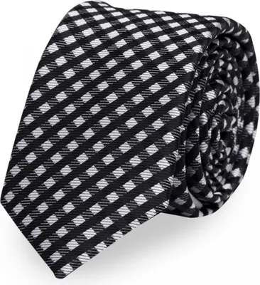 Produktbild von Fabio Farini - 1 Stück Schwarze Herren Krawatten - dunkle Schlips in 8cm Breite Breit (8cm), Schwarz/Weiß