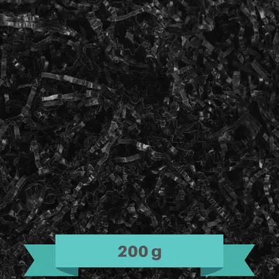 Obrázok produktu pre Creative Deco 200g Čierny Výplňový Darčekový Papier | Slama pre Balíčky | Papierové Odrezky | Dekoratívny Baliaci Materiál pre Vianočné Darčeky | Prichádza v Modrej Taške
