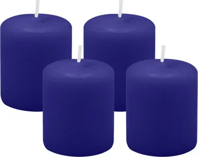Produktbild von 4er Set Adventskranzkerzen Royalblau Ø 50 x 60 mm