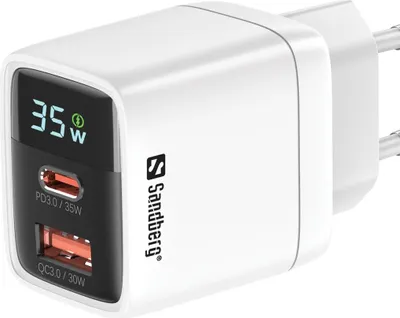 Productafbeelding van Sandberg 2-in-1 oplader, 1x USB-C, 1x USB, 35W, modelnummer: 441-52