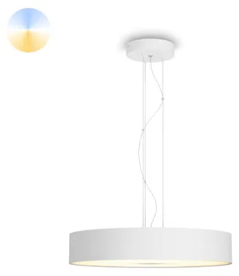 Produktbild von Philips Hue White ambience Fair Pendelleuchte weiß + Dimmschalter, Intelligente Hängeleuchte, Bluetooth/Zigbee, Weiß, LED, Metall, Nicht austauschbare(s) Leuchtmittel