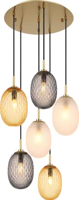 Produktbild von Globo Lighting Hängeleuchte Metall goldfarben matt, 6x E14