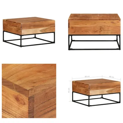 Immagine prodotto di vidaXL Tavolino 68x68x41 cm in legno massello di acacia - Tavolino - Tavolini - Tavolino in legno - Tavolini in legno