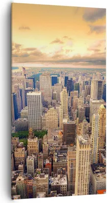 Produktbild von Bild auf Leinwand - Leinwandbild - Stadt Wolkenkratzer Amerika Innenstadt - 65x120cm - Wand Bild - Wanddeko - Leinwanddruck - Bilder - Kunstdruck - Leinwand bilder - Wandkunst - PA65x120-2638
