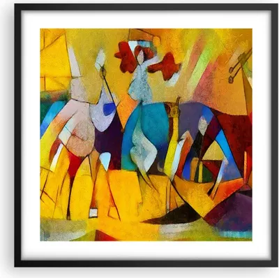 Produktbild von Gerahmtes Poster - Schwarzer Rahmen - Abstraktion modern - 50x50 cm - Wand Bild - Wanddeko - Wandbilder - Kunstposter - Wandposter - Bilderrahmen - Bilder - Kunstdruck - Wandbild - P2BAC50x50-3455