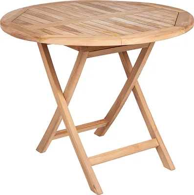 Produktbild von Massiver Gartentisch EMPIRE TEAK 90cm Teakholz rund klappbar