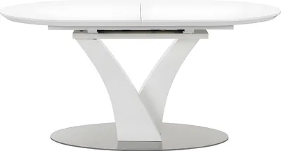 Produktbild von Klappbarer Esstisch - 6-8 Sitzer - MDF und Edelstahl - weiß lackiert - TALARA