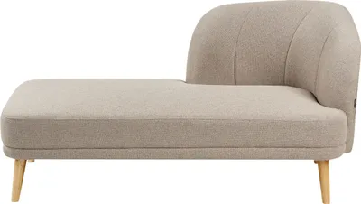 Produktbild von BELIANI Chaiselongue Hellbraun aus Stoff mit Holzbeinen Rechtsseitig Gepolstert Elegant Récamiere Wohnzimmermöbel