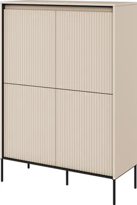 Produktbild von Kommode TREND TR-03 mit dekorative Fräsungen und Soft-Close-Funktion Sandbeige
