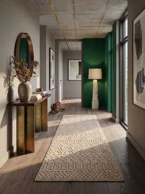 Teppich Beige Läufer im Wohnzimmer Einrichtungsidee