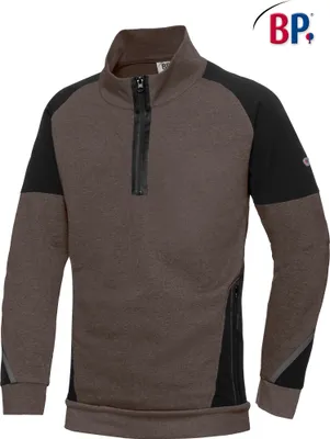 Produktbild von BP® Sweatshirt-Troyer für Herren - falke/schwarz - L