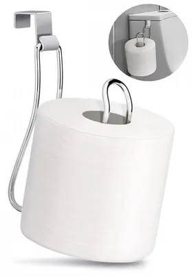 Image de Support pour papier toilette - En acier inoxydable - Pour salle de bain et cuisine - Sans perçage