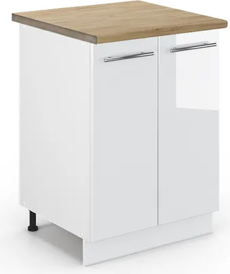 Immagine prodotto di Mobiletto base cucina Vicco Fame-Line Bianco lucido 60 cm , PL Rovere, Model 46696
