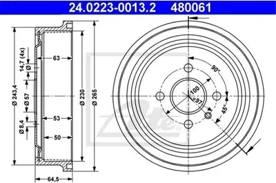 Produktbild von ATE Bremstrommel  24.0223-0013.2