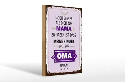 Produktbild von Holzschild Mama noch besser dich zur Oma, 30x20 cm, Holzschilder