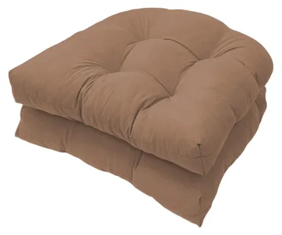 Productafbeelding van Waterdichte zitkussens voor buiten, 48x48 cm, met banden - set van 2, bruin
