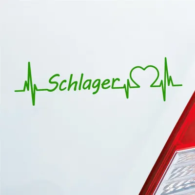 Produktbild von Auto Aufkleber Schlager Puls Herzschlag 19x5 cm Hellgrün Sticker Heckscheibenaufkleber