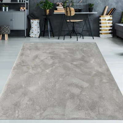 Produktbild von Teppich grau weich pflegeleicht saugrobotergeeignet für Wohnbereiche Größe - 140 x 200 cm