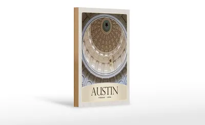 Produktbild von Holzschild Reise 12x18 cm Austin Texas USA Amerika Architektur