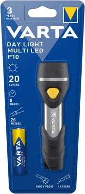 Produktbild von Varta Day Light Multi LED F10, Schlüsselanhänger-Blinklicht, Aluminium, Schwarz, ABS Synthetik, Aluminium, Gummi, Tasten, CE, LED