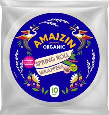Produktbild von GLUTENFREIES -BLATT FÜR FRÜHLINGSROLLEN UND SAIGON-ROLLEN (10 Stück) 100 g – AMAIZIN