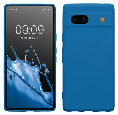 Produktbild von kwmobile Handyhülle für Google Pixel 7a Hülle - weiches Handy Silikon Case - Schutzhülle Cover - Blue Reef