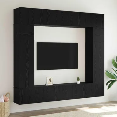 Produktbild von Maison Exclusive - TV-Schrankset 8 pcs Schwarz Eichen-Optik Holzwerkstoff