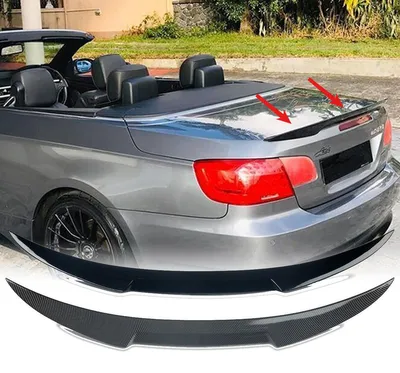 Image de Spoil arrière noir brillant avec effet carbone, de style sportif, pour coffre