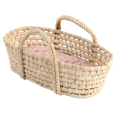 Immagine prodotto di cestino per bambole howa cestino per bambole howa "mini flowers" in seagrass con materasso per bambole fino a 50 cm 1406