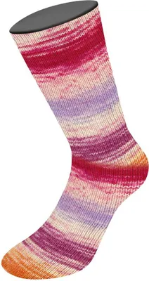 Produktbild von Lana Grossa - Meilenweit 100g Dusk 6204 bordeaux pink rosa creme lila magnolienlila orangebraun