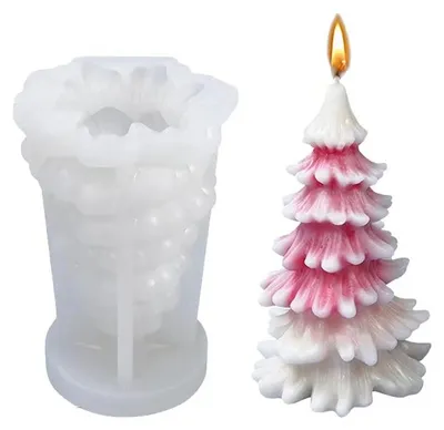 Productafbeelding van Siliconen 3D-vorm voor kerstboomkaarsen