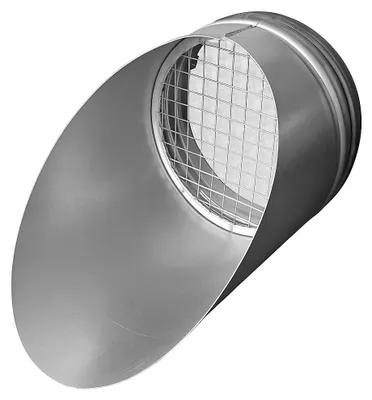 Produktbild von Ausblasstutzen 45°- 125mm mit Schutzgitter und EPDM-Dichtung
