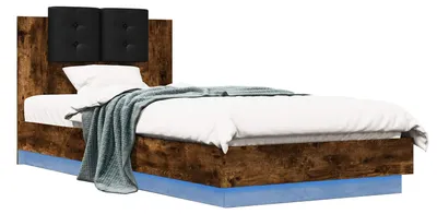 Immagine prodotto di Struttura del letto vidaXL con testiera in legno impiallacciato effetto noce affumicato