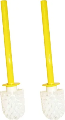 Produktbild von Sanwood  2er Set Aurora gelb  7382495 Toilettenbürste Weiß Bürstenkopf mit Acryl Griff Klobürste - Ersatztoilettenbürste - Ersatzklobürste