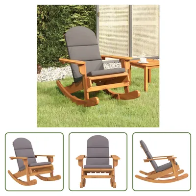 Produktbild von The Living Store Adirondack-Schaukelstuhl mit Kissen Massivholz Akazie