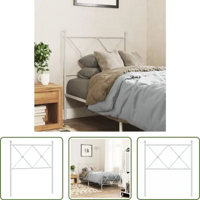 Produktbild von The Living Store Kopfteil Metall Weiß 75 cm