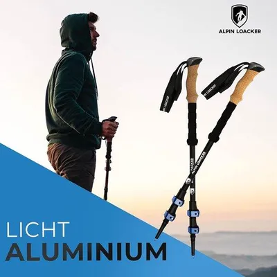 Produktbild von Famanu Teleskopische Wanderstöcke Aluminium mit Korkgriff - Ultraleicht und Stabil