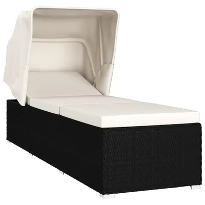 Zdjęcie produktu dla VidaXL 46246, Lounge, Obite siedzisko, Technorattan, Stal, Czarny, Kremowy, 600 mm, 1950 mm