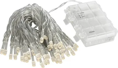 Produktbild von Lex Light LED Lichterkette Batterie 7,35m 50 LEDs warmweiß Timer außen