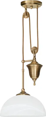 Produktbild von Messing Pendelleuchte klassisch Alabaster Goldpatina 75cm O30cm E27 60W Esstisch Küche Wohnzimmer handgefertigt