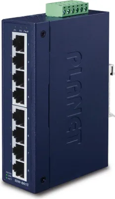 Produktbild von PLANET Industrial Fast Ethernet Switch 8-Port 10/100 Mbps RJ45 IP30, Unmanaged, L2, Fast Ethernet (10/100), Vollduplex, Wandmontage