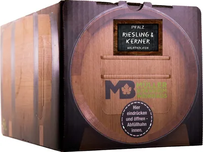 Produktbild von Bag in Box Wein Riesling & Kerner Weißwein halbtrocken 5 L Weinhaus Müller Bornheim
