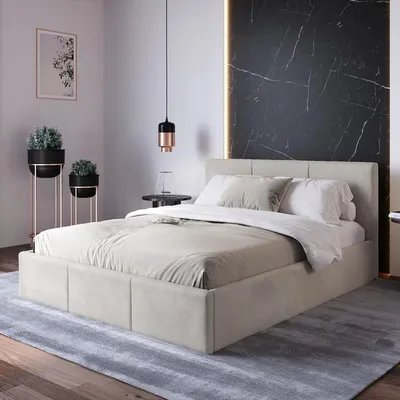 Produktbild von Home Collective Polsterbett, Bett mit Stauraum, Stauraumbett mit Lattenrost gepolstert Bett mit Kopfteil Doppelbett | Gaslift Metallrahmen, Samtpolsterung | 180×200 cm | Grau