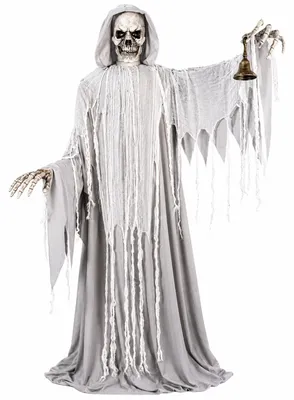 Zdjęcie produktu dla Figurka Halloween "Duch-szkielet z dzwonkiem" - animatronik | 182 cm