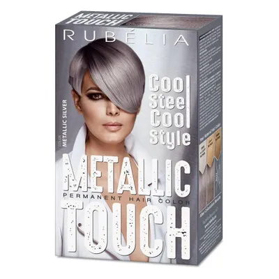 Produktbild von Rubelia Metallic Touch Permanente Haarfarbe für graues und blondes Haar, Metallic-Silber, 1 Stück