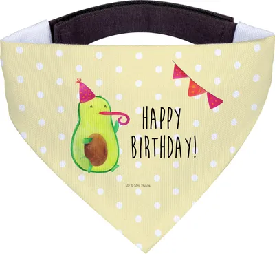 Produktbild von Mr. & Mrs. Panda Hund Halstuch Avocado Geburtstag - Gelb Pastell - Geschenk, Hundehalstuch, Happy Birthday, Party, Alles Gute, Tuch, Feier, Für Hunde