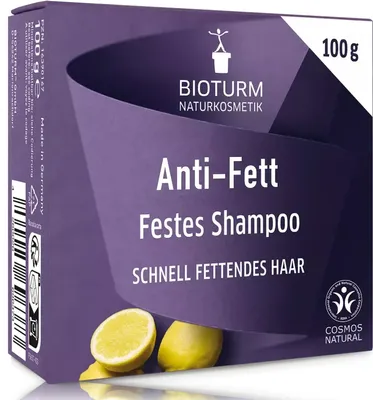 Produktbild von Bioturm Festes Shampoo Fettiges Haar Nr.132, 100 g, Festes Shampoo, Frauen, öliges Haar, Zitrone, Sheabutter, Zink, Sodium Coco-Sulfate, Citric Acid, Sodium C12-18 Alkyl Sulfate, Butyrospermum Parkii Butter*,...